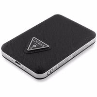 Guess Grained Triangle portatvais ladetajs ar MagSafe 5000mAh 15W USB-C - melns