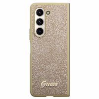Guess Glitter Script viedtālruņa apvalks Samsung Galaxy Z Fold 5 - zelta