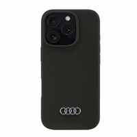 Audi Silikona viedtālruņa apvalks iPhone 16 Pro 6.3" melns/melns cietais apvalks AU-LSRIP16P-Q3/D1-BK