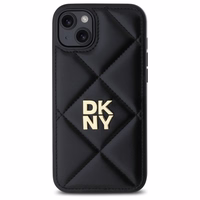DKNY Quilted Stack Logo viedtālruņa apvalks iPhone 15 Plus - melns