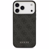 Guess 4G Classic Logo Magnētiskais viedtālruņa apvalks iPhone 17 Pro Max - melns
