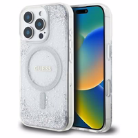Guess sveķu gradienta mirdzošais magnētiskais apvalks iPhone 16 Pro viedtālrunim – sudrabains