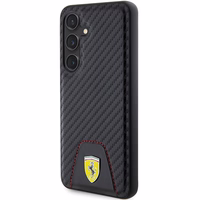 Ferrari Carbon Stitched Bottom viedtālruņa apvalks Samsung Galaxy S24 - melns