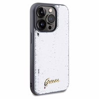 Guess Sequin Script Metal viedtālruņa apvalks iPhone 14 Pro Max – sudraba