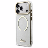 Guess IML Glitters Script Siksniņa MagSafe Maciņš for iPhone 17 Pro Max - Clear