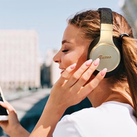 Guess Bluetooth uz ausīm austiņas GUBH604GEMK melnas/melnas 4G uzraksts