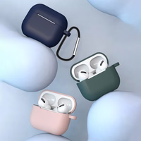 Apvalks AirPods 3 silikona mīksts apvalks austiņām + atslēgu piekariņš omāra aizdare piekariņš melns (apvalks D)