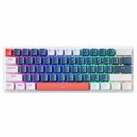 Machenike K500-B61 Vadu mehāniskā spēļu tastatūra ar apgaismojumu Blue Switch - zils un balts