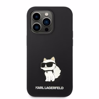 Karl Lagerfeld Silicone Choupette viedtālruņa apvalks iPhone 14 Pro Max - melns