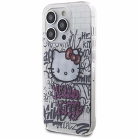 Hello Kitty IML kaķis uz ķieģeļiem grafiti viedtālruņa apvalks iPhone 14 Pro - balts