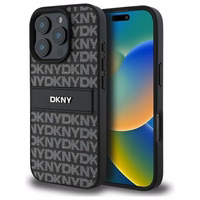 DKNY tekstūras raksta svītrains viedtālruņa apvalks iPhone 16 Pro - melns