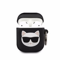 KARL LAGERFELD KLACA2SILCHBK AIRPODS 1/2 maciņš melns SILICONE CHOUPETTE