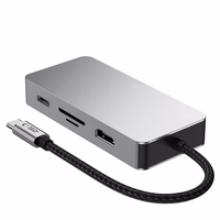 Tech-Protect HB05 HUB 9in1 USB-C + USB2.0 + USB3.0 + HDMI 4K 60Hz + SD / TF + PD100W + RJ45 adapteris - pelēks