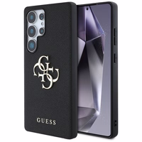 Guess Graudains Liels 4G Logotips Mazs Klasiskais Logotips viedtālruņa apvalks Samsung Galaxy S25 Ultra melna