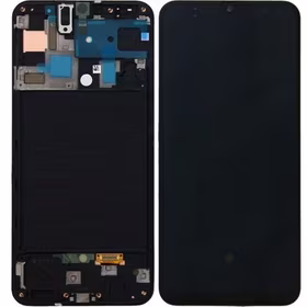 LCD screen Samsung A505 A50 2019 ar touch screen un frame Melns original (assembled service pack)