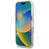 Guess IML Metal Colored Circle Classic Logo Magnētiskais viedtālruņa apvalks iPhone 16 Pro Max - pelēks