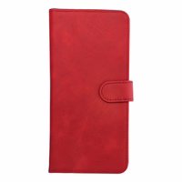 Universāls grāmatas tipa apvalks KOPĒJS izmērs L iPhone 6 Plus / 7 Plus / 8 Plus / XS Max / 11 Pro Max / Samsung S20 FE / S21 FE / S10 Plus / A10 / A32 / A54 / Xiaomi 12 Lite / Huawei P30 Pro sarkans