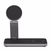 Tech-Protect QI15W-A47 MagSafe 3in1 indukcijas lādētājs + USB-C kabelis - melns