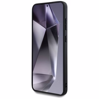 Guess Ādas 4G Krāsains Gredzens Klasiskais Logotips Magnētiskais Samsung Galaxy S25 viedtālruņa apvalks melna