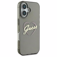 Guess IML Heart viedtālruņa apvalks iPhone 16 Plus - melns