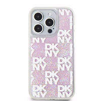 DKNY viedtālruņa apvalks iPhone 15 Pro 6,1" DKHCP15LLCPEPP balts HC šķidrie spīdumi ar rūtainu rakstu