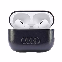 Audi Ādas Liels Logotips AirPods Pro 2 apvalks melns/melns AU-APP2-GT/D3-BK