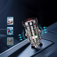 Wozinsky 65W automašīnas lādētājs USB-C PD 65W / USB-A 45W QC 3.0 - melns