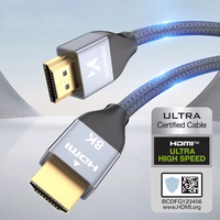 Kabelis (m) HDMI 2.1 8K 60 Hz 48 Gbps / 4K 120 Hz / 2K 144 Hz 5 m sudrabains (m) (WHDMI-50)