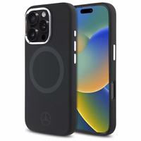 Mercedes silikona tonālais logotips Magnētiskais viedtālruņa apvalks iPhone 16 Pro Max - melns