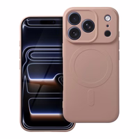 Silikona Magnētiskais viedtālruņa apvalks, savietojams ar MagSafe, iPhone 17 Pro, rozā