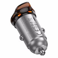 Automobiļa lādētājs Hoco USB A + USB C PD QC3.0 43W NZ16A metāla pelēks