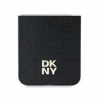 DKNY Viedtālruņa apvalks Samsung Galaxy Z Flip6 ar atkārtojošu Stack Logo dizainu – melns