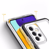 Clear 3in1 viedtālruņa apvalks Samsung Galaxy A73 rāmja gēls melna