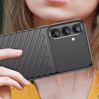 Pērkona apvalks Samsung Galaxy S25+ silikona bruņu vāks - melns