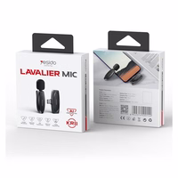 YESIDO KR13 MICROPHONE MEMS 2PCS WITH CLIP TYPE-C  BEZVADU 2,4GHz melns