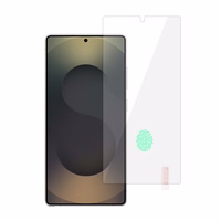 Aizsargstikls - oranžs SAMSUNG GALAXY S25 ULTRA (ar pirkstu nospieduma atbloķēšanu)