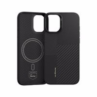 Benks Montage magnētiskais Armor Pro Kevlar viedtālruņa apvalks ar metāla rāmi 600D+1500D Iphone 16 Plus melns