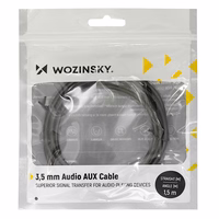 Wozinsky leņķa AUX kabelis (male-male) mini jack 1.5m melns