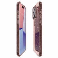 Spigen Liquid Crystal Glitter viedtālruņa apvalks iPhone 15 Pro Max - rozā/caurspīdīgs
