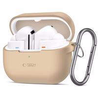 Tech-Protect silikona apvalks ar āķi Samsung Galaxy Buds 3 / 3 Pro - brūna