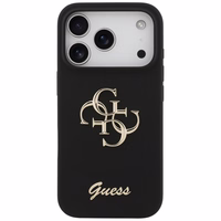 Guess Silikona lielais 4G uzraksts apvalks iPhone 17 Pro - melns