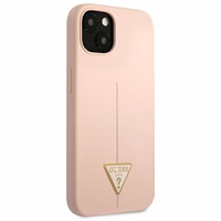 Guess GUHCP13SSLTGP iPhone 13 mini 5.4" rozā cietais apvalks silikona trīsstūris