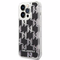 Karl Lagerfeld KLHCP14XLMNMK iPhone 14 Pro Max 6.7 "cietais apvalks melns / melns Šķidrs Mirdzums Monogramma