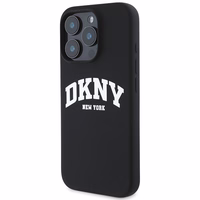 DKNY Silikona baltais drukāts logotips magnētiskais viedtālruņa apvalks iPhone 16 Pro Max - melns