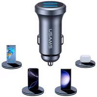 Auto lādētājs USAMS CC320 Aluminium 2.4A 2xUSB-A tarnish