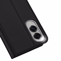 Dux Ducis Skin Pro viedtālruņa apvalks Samsung Galaxy S25 Edge ar vāku un karšu nodalījumu - melns