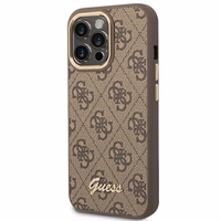 Guess GUHCP14LHG4SHW iPhone 14 Pro 6.1 "brūns / brūns cietais apvalks 4G Vintage Zelta Logotipa
