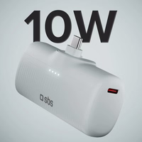 SBS EcoPower 5000 mAh 10W portatīvais lādētājs ar iebūvētu USB-C portu - pelēka