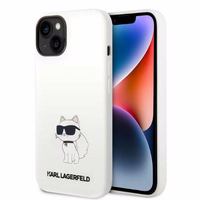 Karl Lagerfeld silikona Choupette viedtālruņa apvalks iPhone 14 Plus - balts
