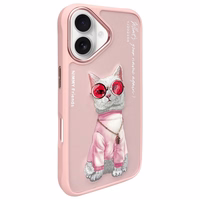 Nimmy Brilles Foršs kaķis viedtālruņa apvalks iPhone 16 - rozā